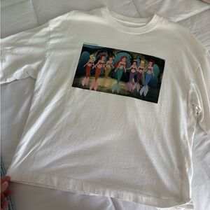 Disney White Tee with Mermaid Print